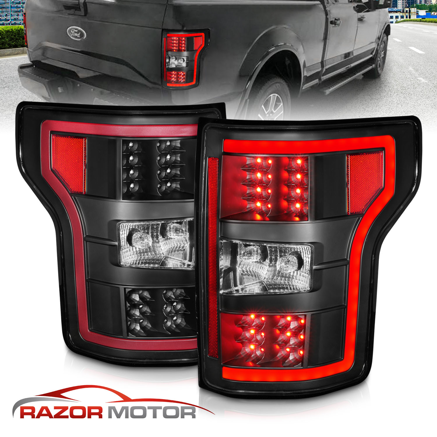 For 20182019 Ford F150 F150 Pickup XL XLT Black LED Tail Lights Lamps